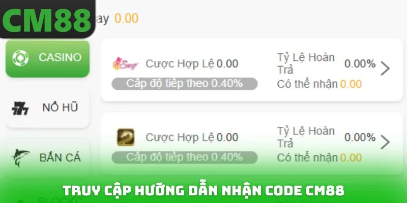 Truy cập hướng dẫn nhận code CM88
